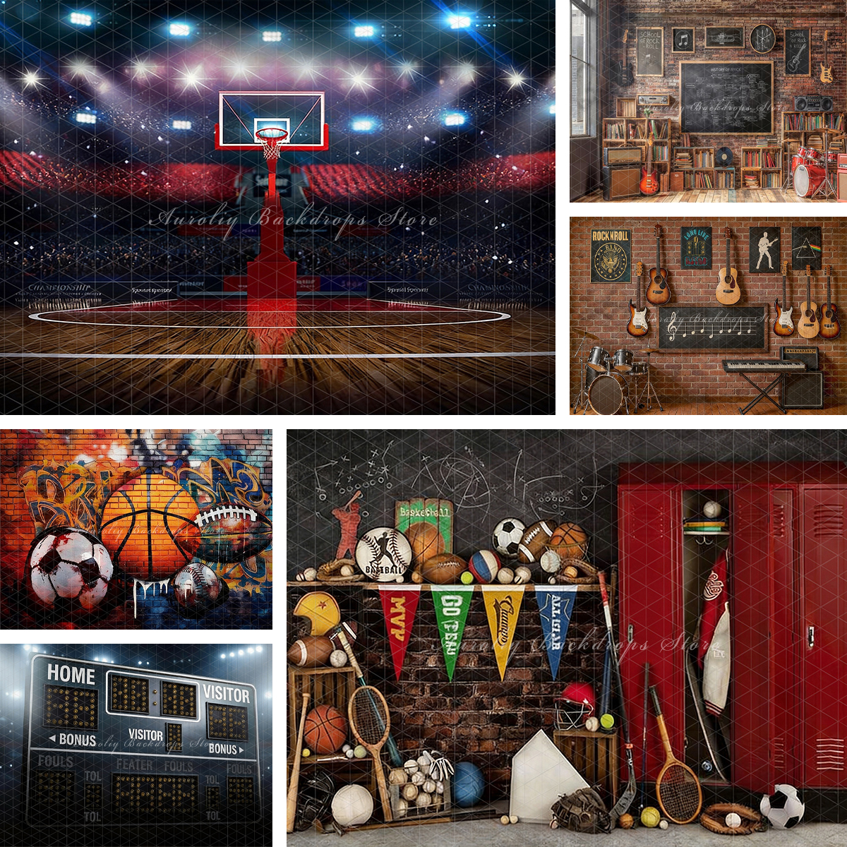 Sports Equipment Locker - Sports Basketball Court Lockers Photography Backdrop